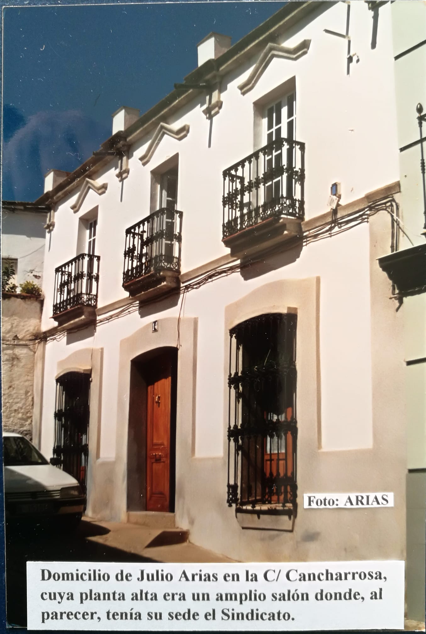Fotografía del inmueble en la actualidad, donde parece ser se ubicaba la sede del Sindicato Católico Agrario de La Coronada (Badajoz) en 1920.