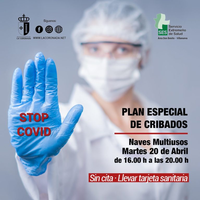 Cribado Poblacional en La Coronada (Badajoz) 20 de abril de 2021