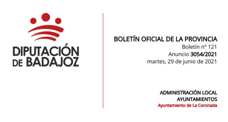 BOP - 29_06_2021 La Coronada (Badajoz)